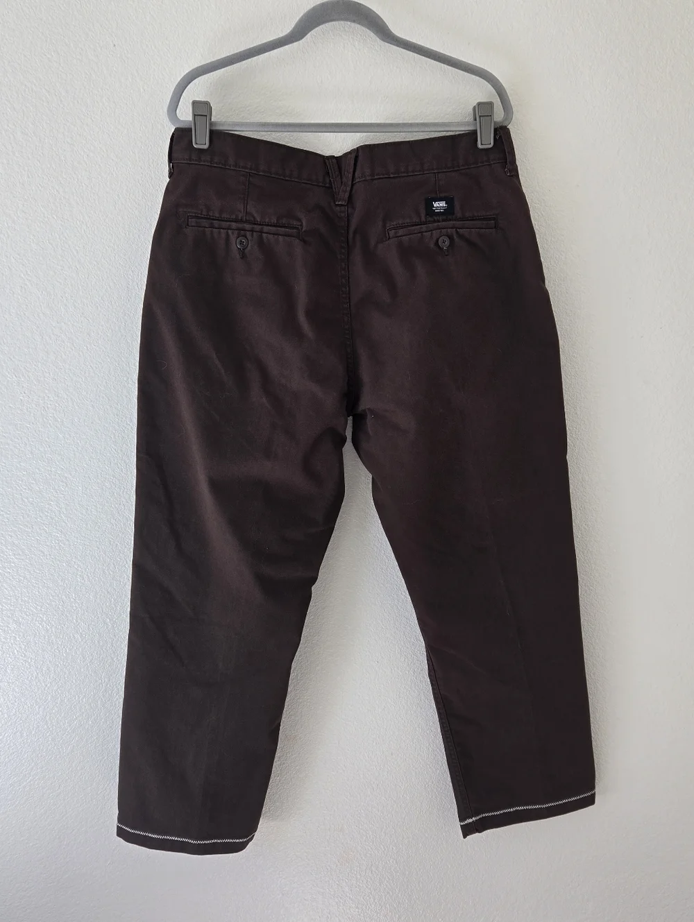 Vans Mikey February Authentic Relaxed Fit Cropped Chino Pants Mens Size 36 Brown